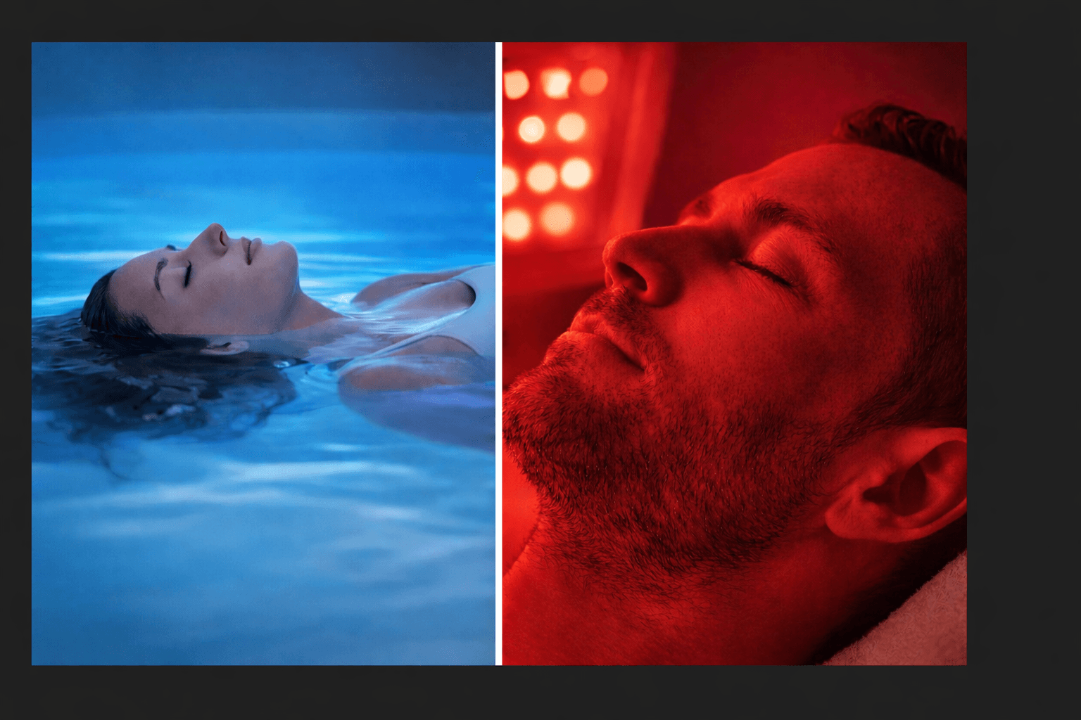 Float therapy and red light therapy